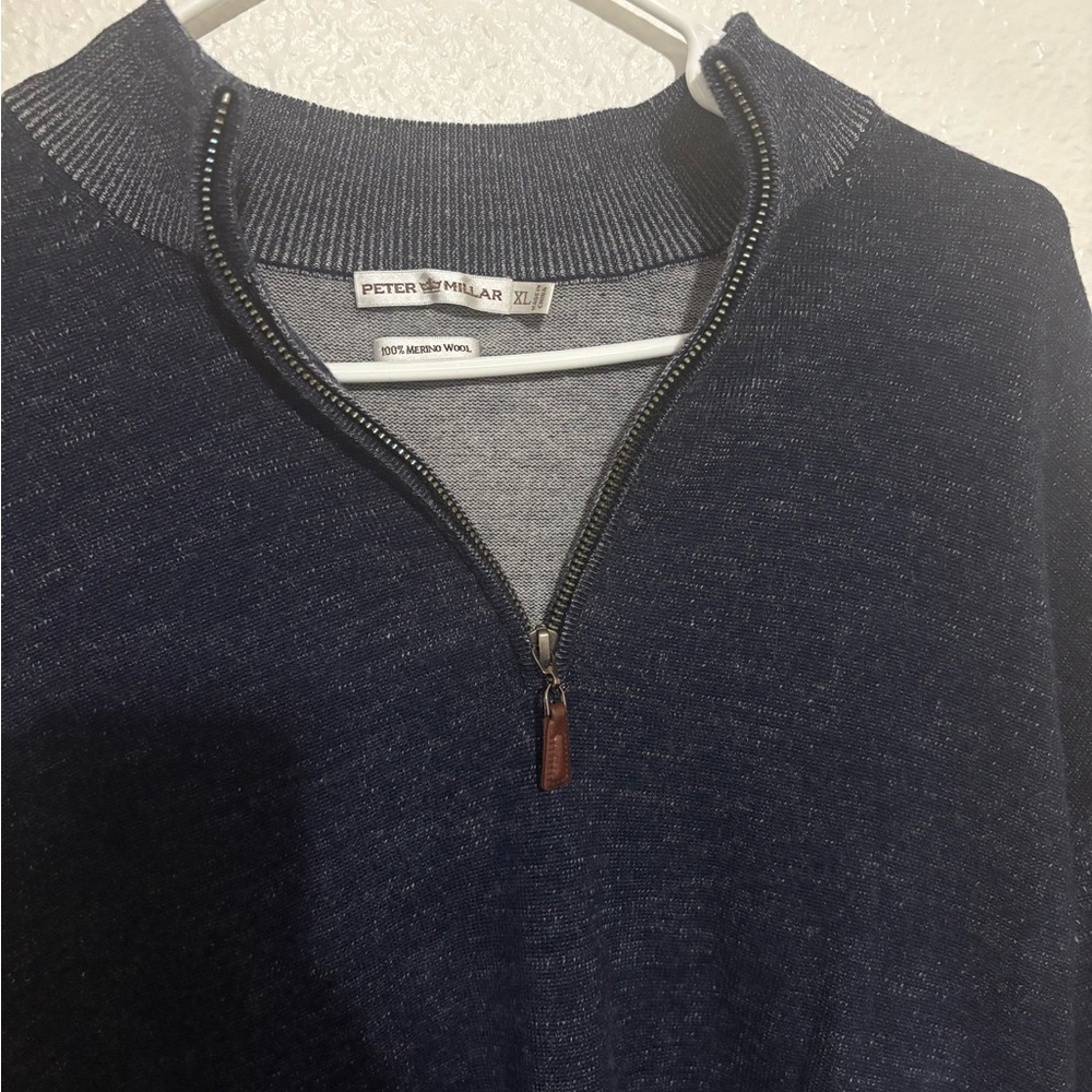 Peter Millar Men's Dark Blue Zip-Up Sweater